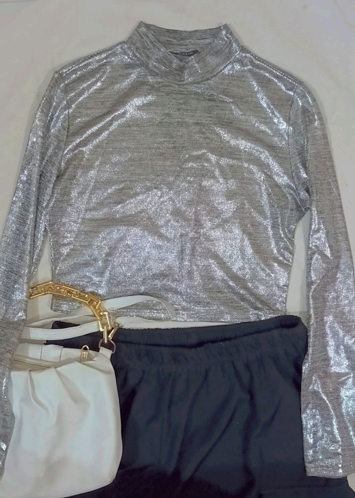 Silver 🖇️Shimmery Top🎀