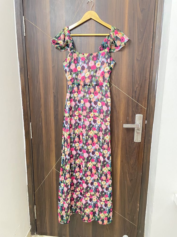 Pink Floral Maxi Dress