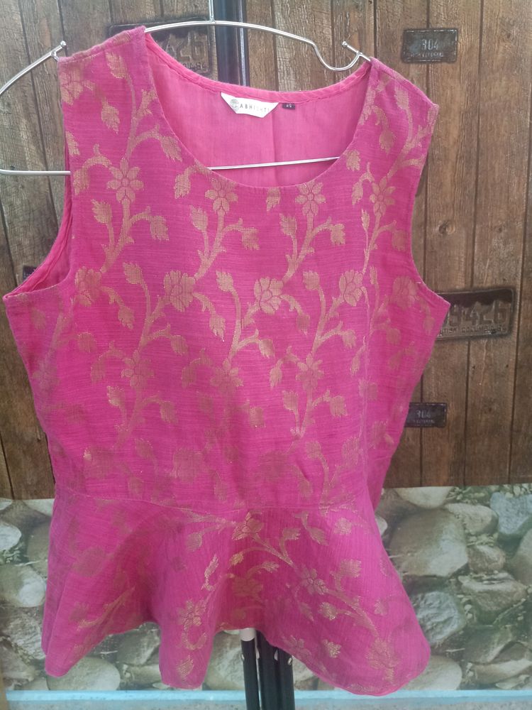 Pink Brocade Top