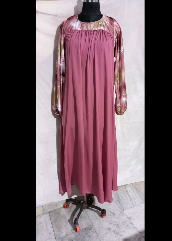 NEW DESIGNER LONG DRESS WITH DESIGNERSLEEVES