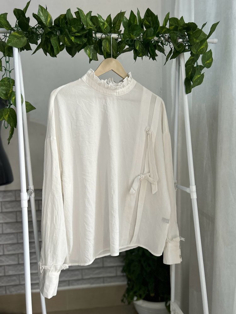 Ruffled Neck Korean Blouse