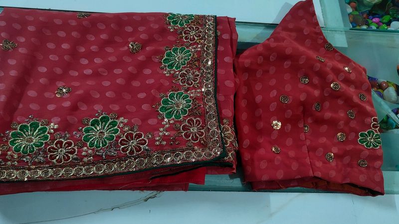 Work Saree With Blouse