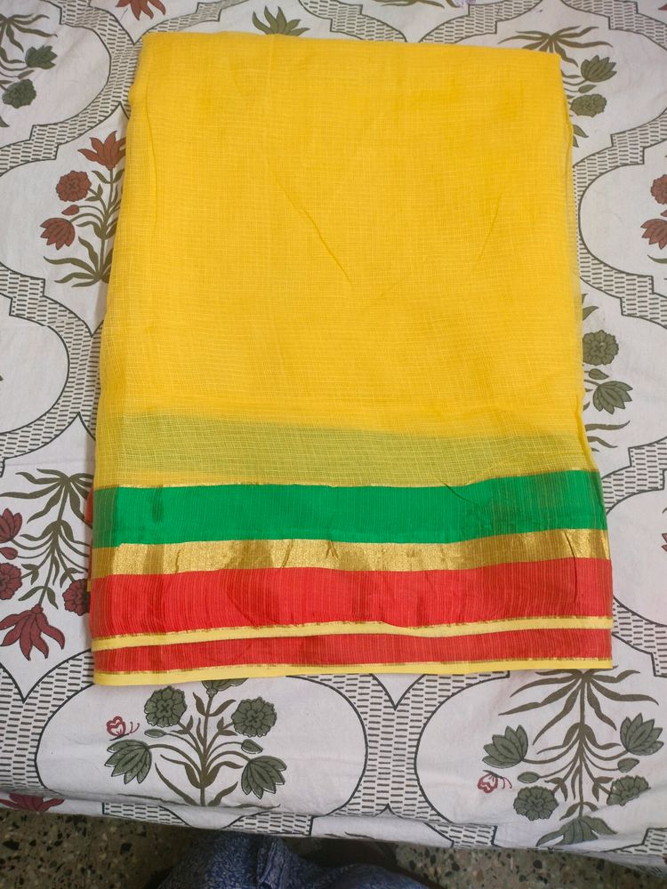 Yellow Kota Saree