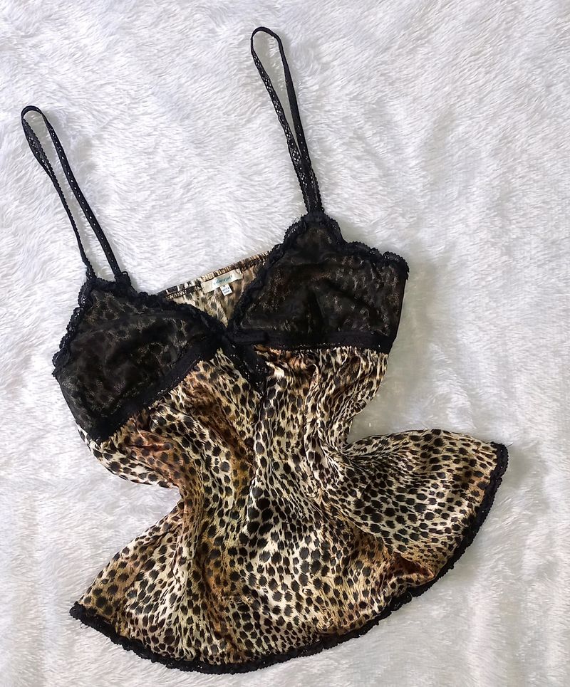 Satin Leopard Print Camisole