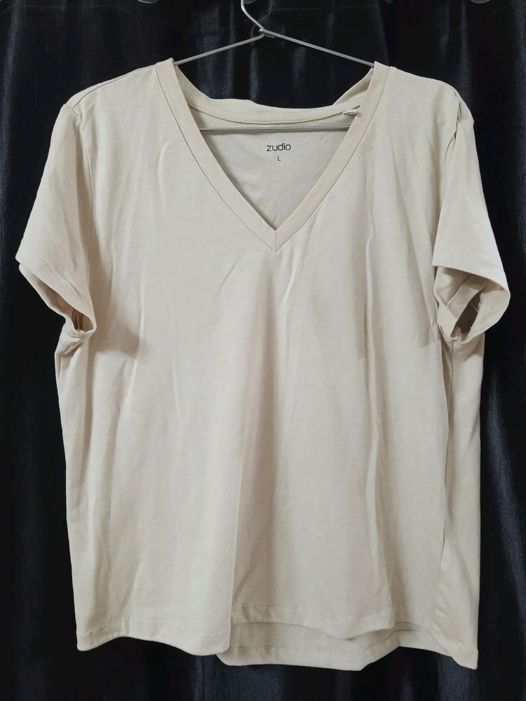 New Zudio Beige Clour tshrt Women