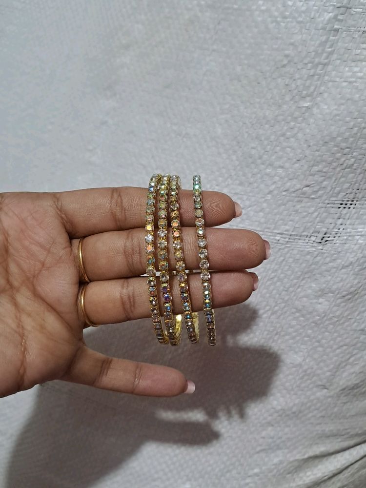 Diamond Bangles 4 Pce