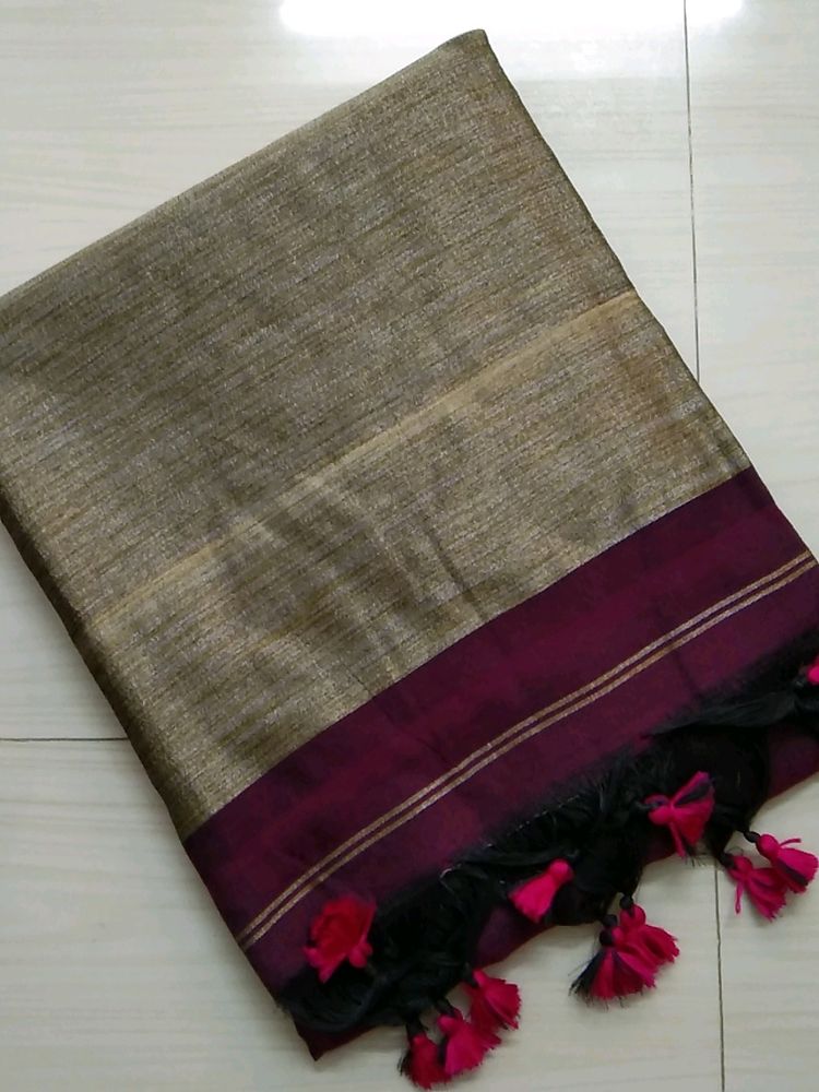 Soft Khadi Saree (Purple 💜)