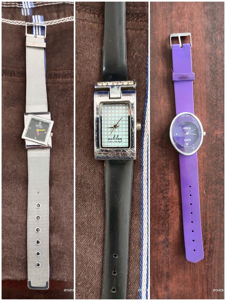 Combo Ladies Watch Pack Of 3 (Used) Without Cell