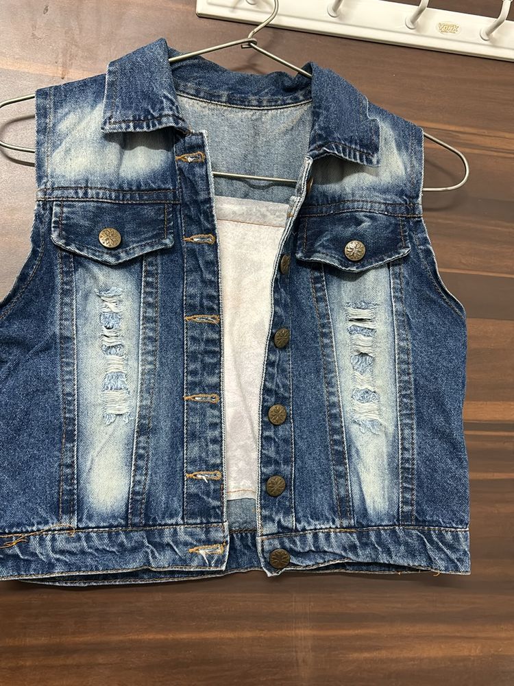 Women Crop Denim Jacket