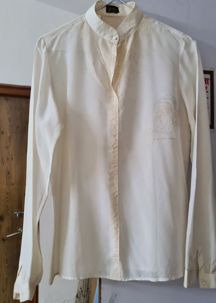 Mario Pucci Cecconi off white silk shirt