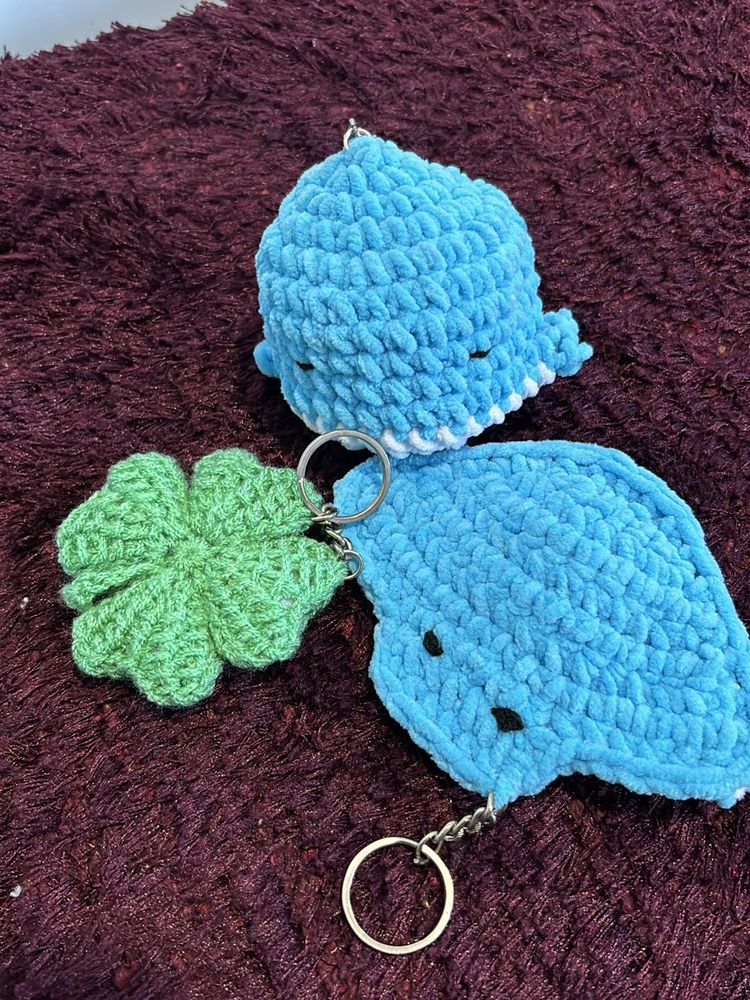 Crochet Keychains/bagcharms Combo🍀🦈