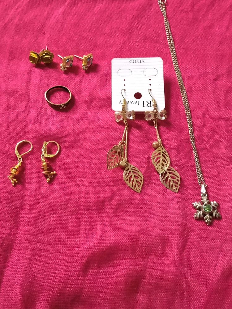 Butterfly Earring, Chain, Ring And Gifts