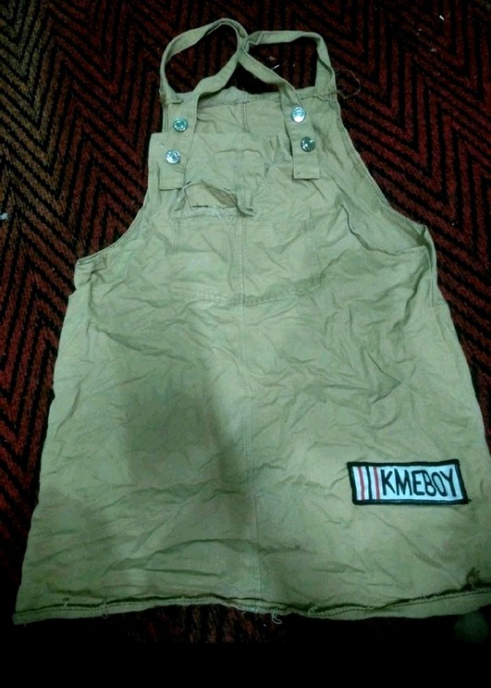 Dungaree Dress With White T Shirt