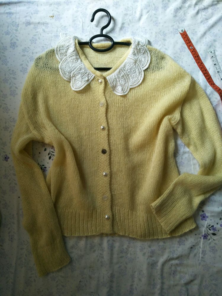 Yellow Knitted Cardigan