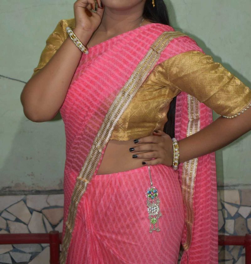 New Peach Saree