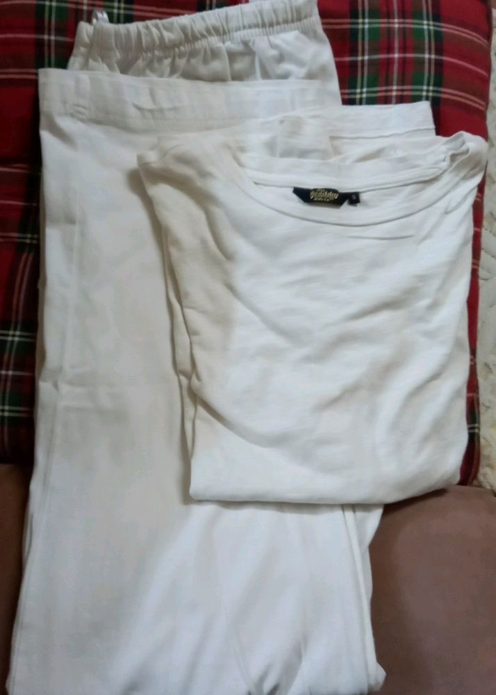 Combo Of White Tshirt And Lower