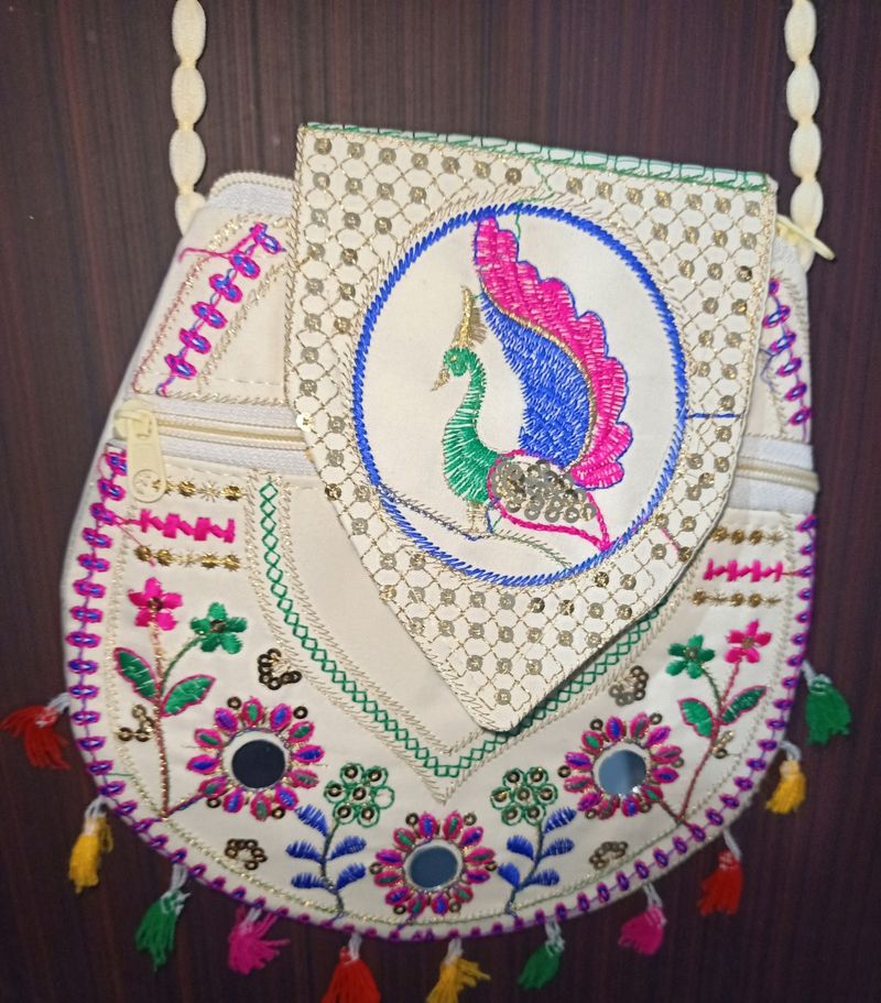 Embroidered Sling Bag