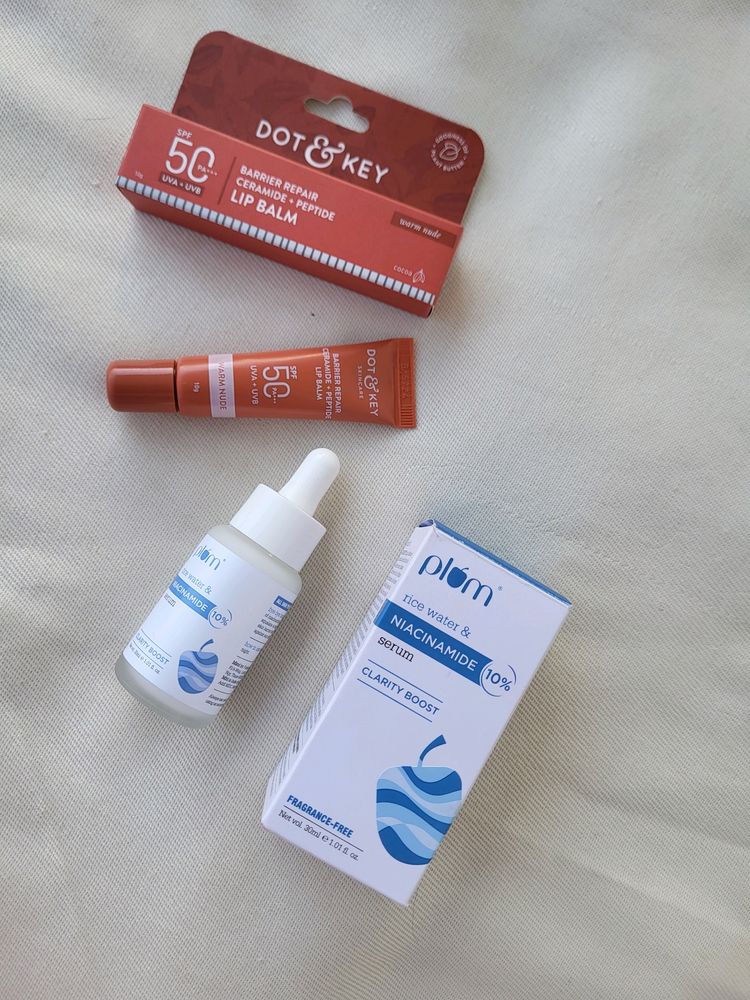 Dot & key Spf 50 Lip Balm and Plum Niacinamide