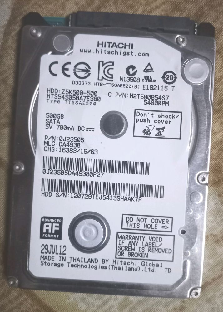 Hitachi 500 gb Sata Hdd PS3