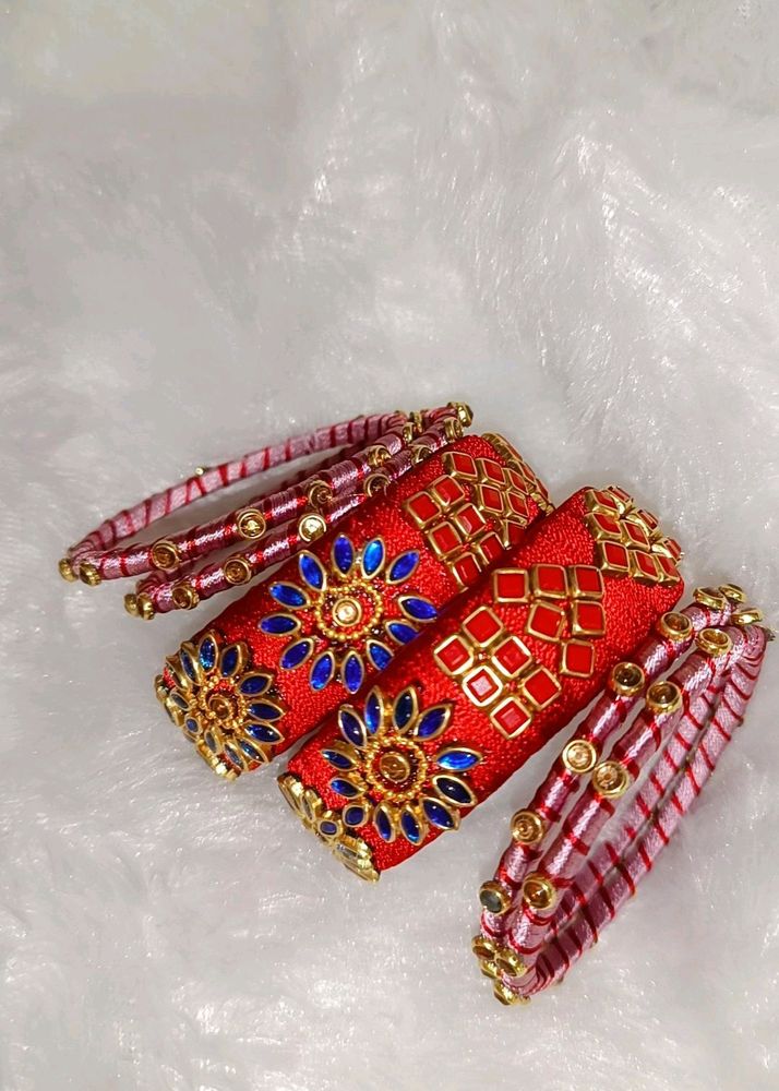 Silkthread Kundan Bangles