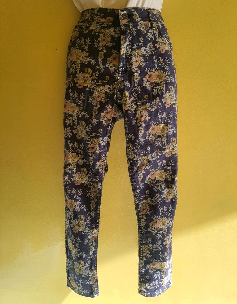 Floral Printed Jeans