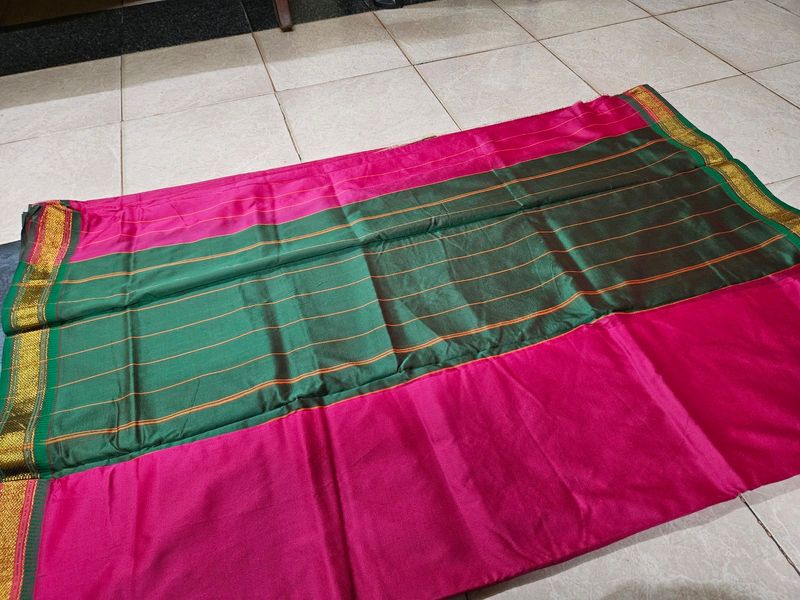 Rose Pink Saree With Paithani Border