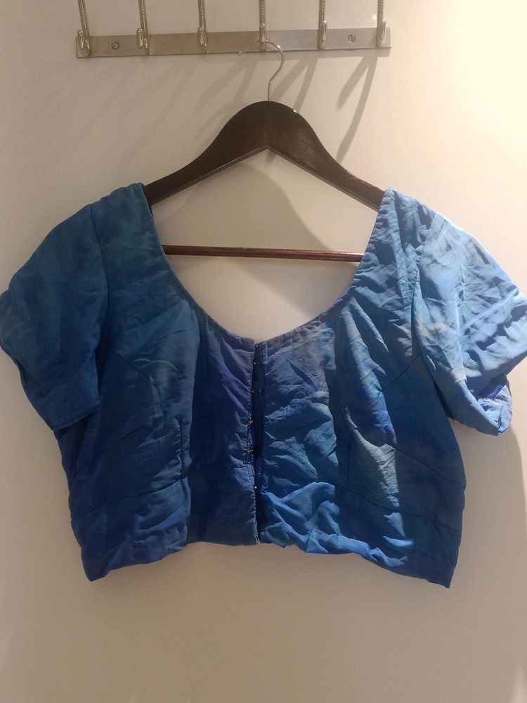 Shaded Blue Crepe Blouse