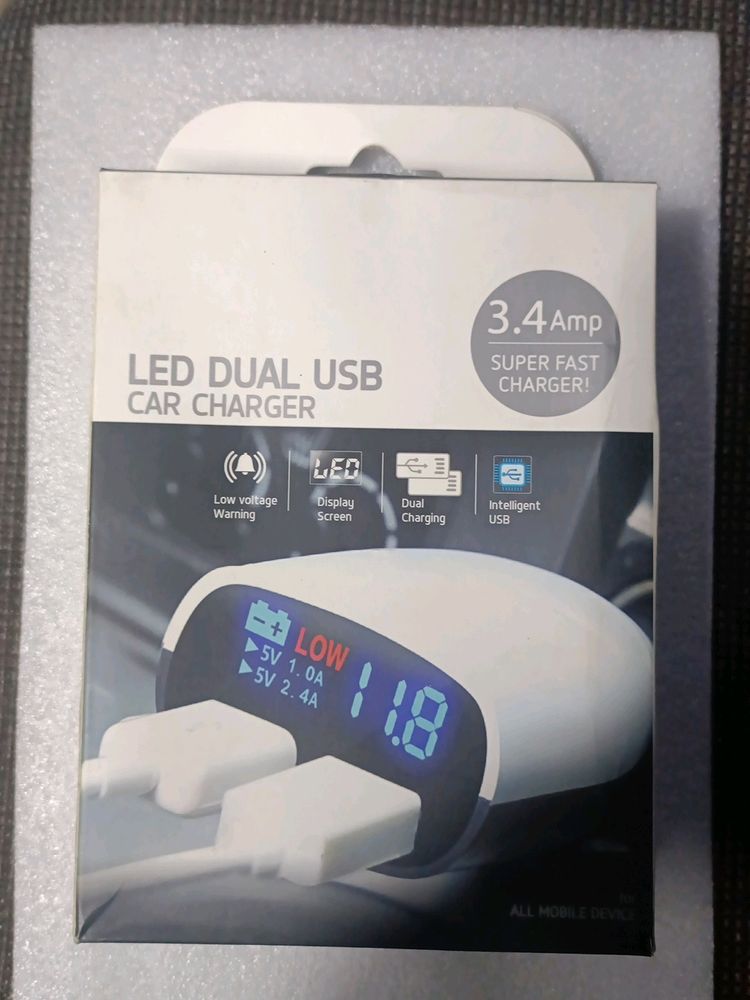 3.4 Amp Dual USB Super Fast Plug Car Charge