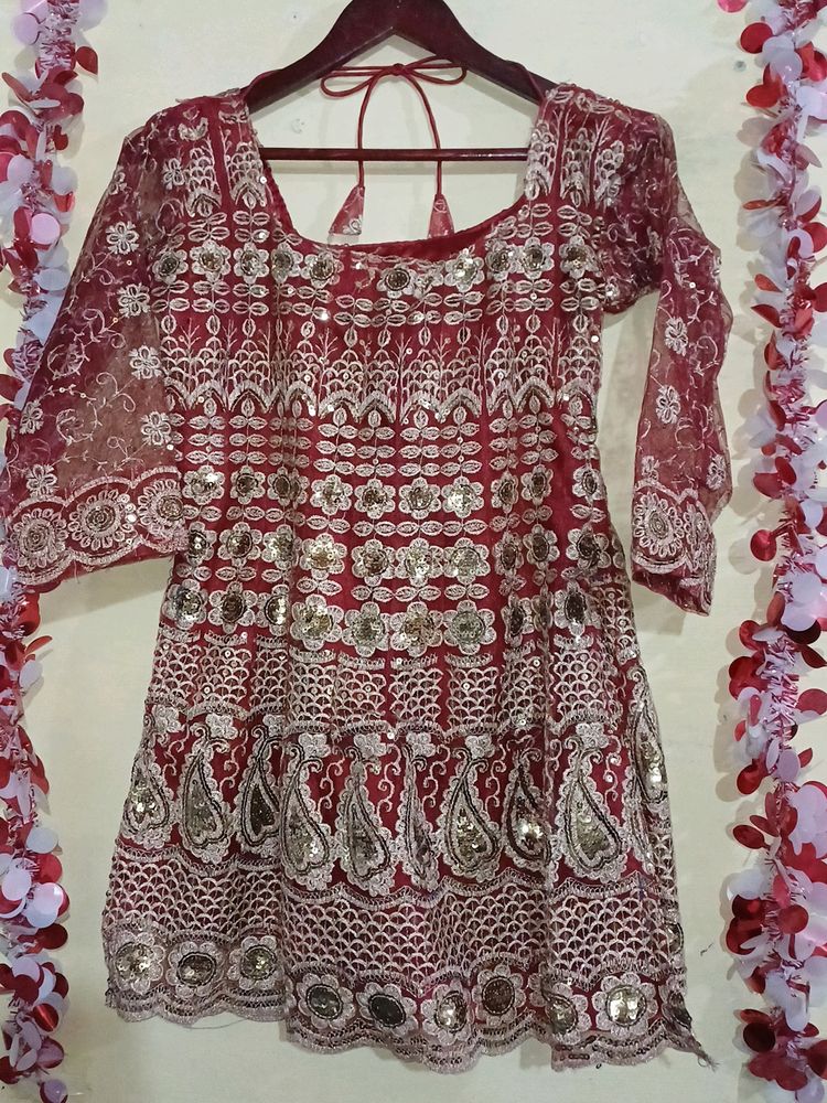 Flawless Embroidery Short Kurta Partywear