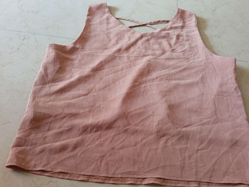 Sleeveless Biscuit Color Top🥰