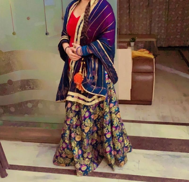 Velet Lehnga Choli Set With Dupatta