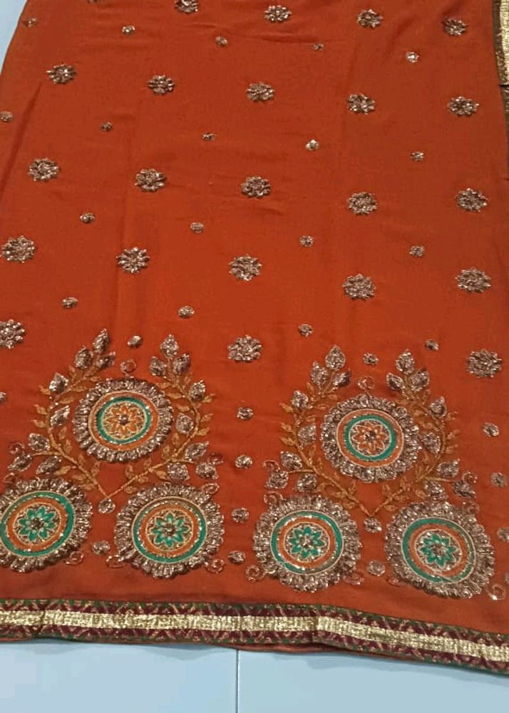 Full Worked Saree With Unstitched Blouse
