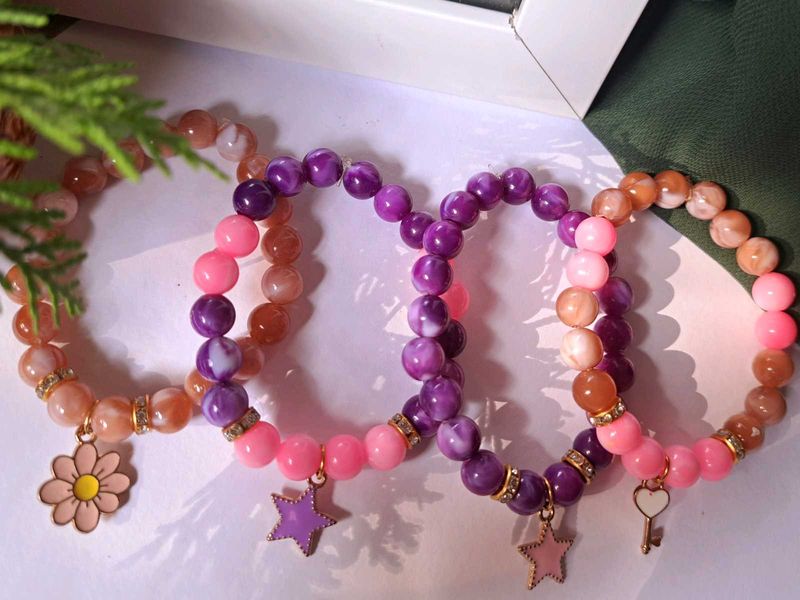 Korean Style Bracelet With Charm 2piece