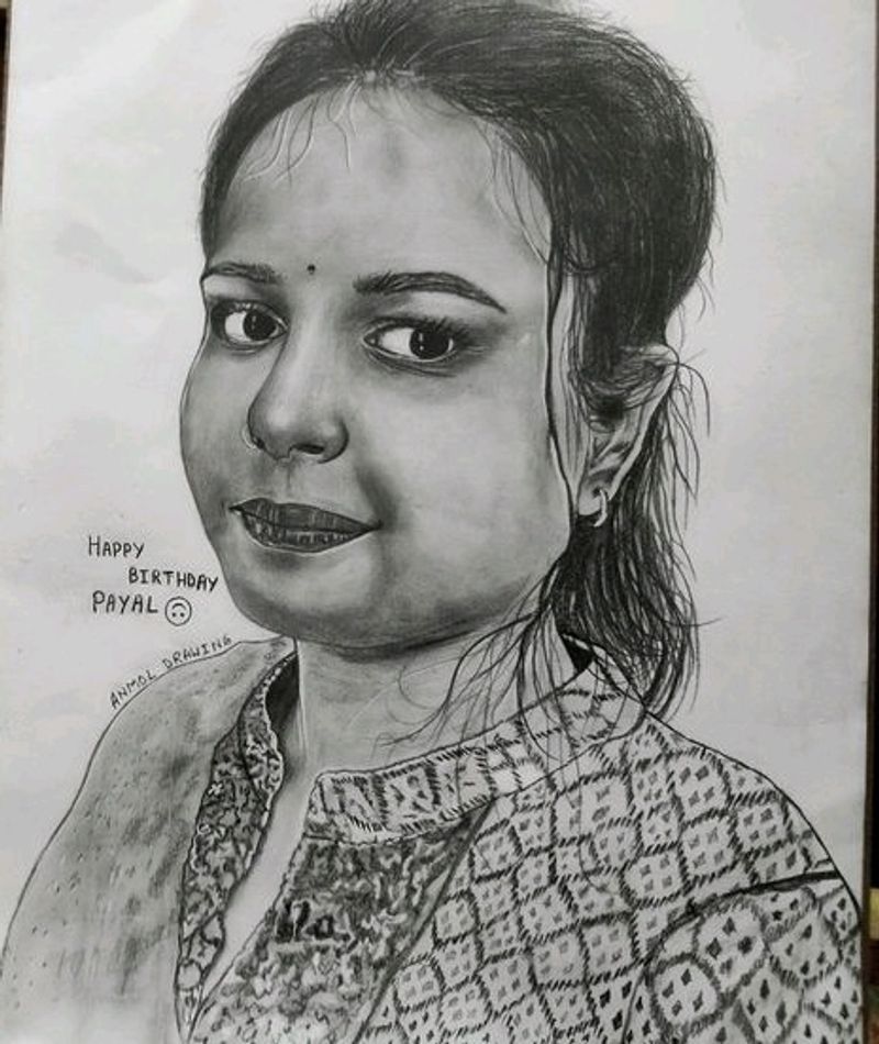 Customised Pencil Sketch Without - Frame A4