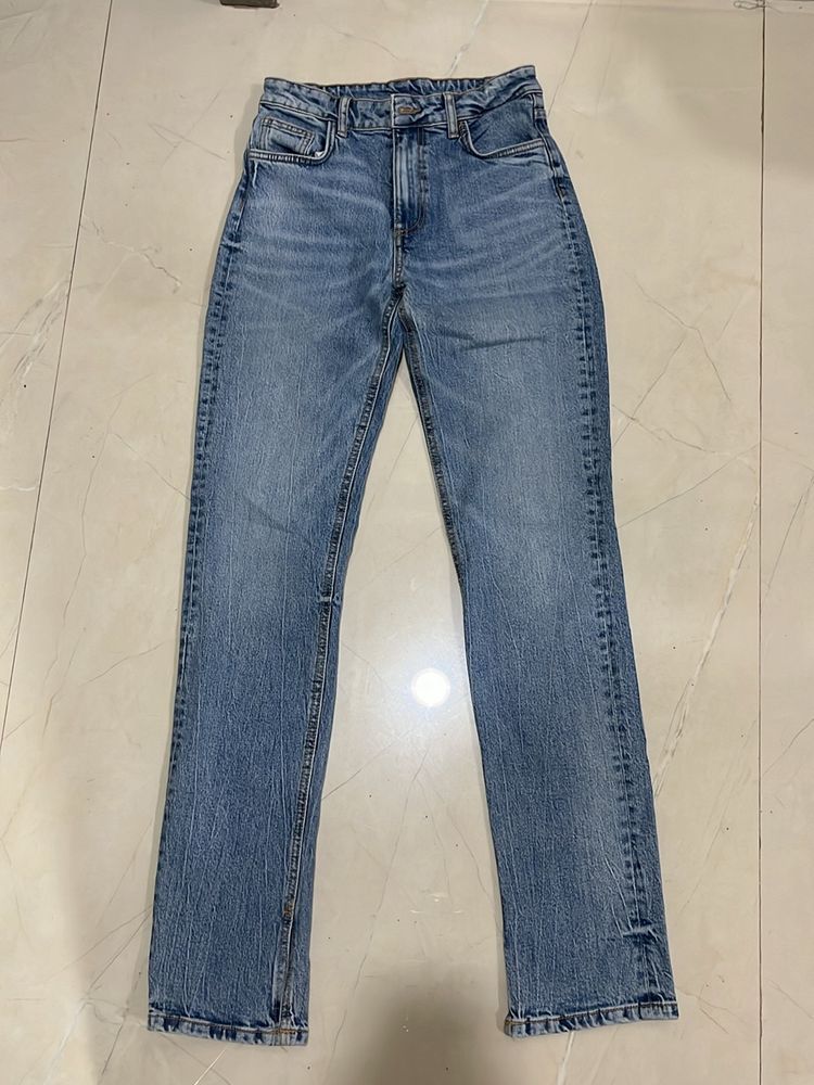 Straight Fit Slit Cut Jeans