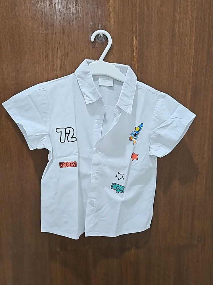 Kookie Kids 2 Year Old Boys White Shirt With Print