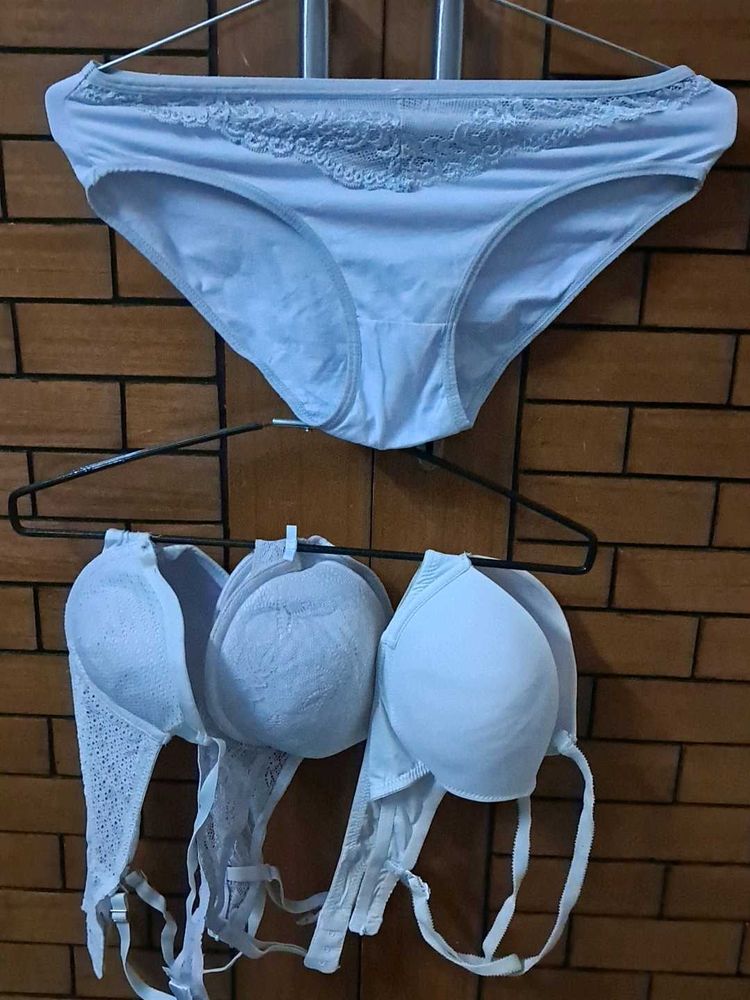 Combo Of Four Imported Fabric Bra N Panty