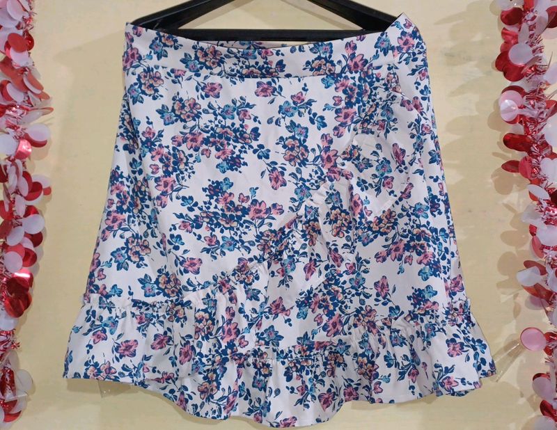 Berry blush Flower Printed Skirt