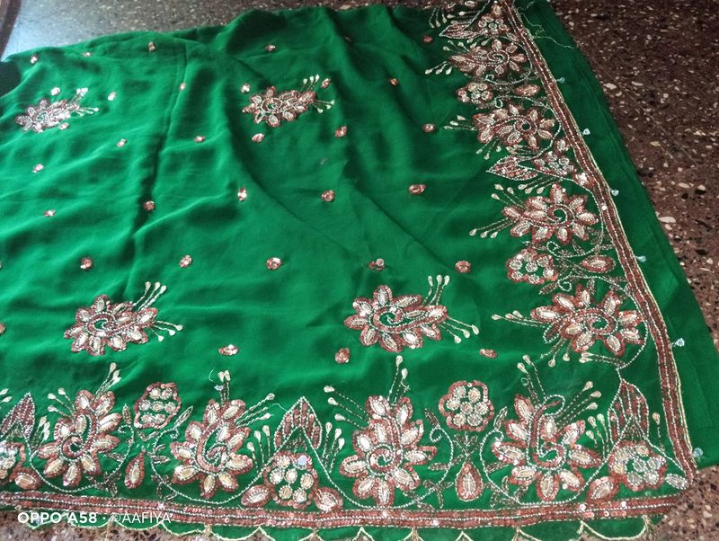 Festival Green Saree