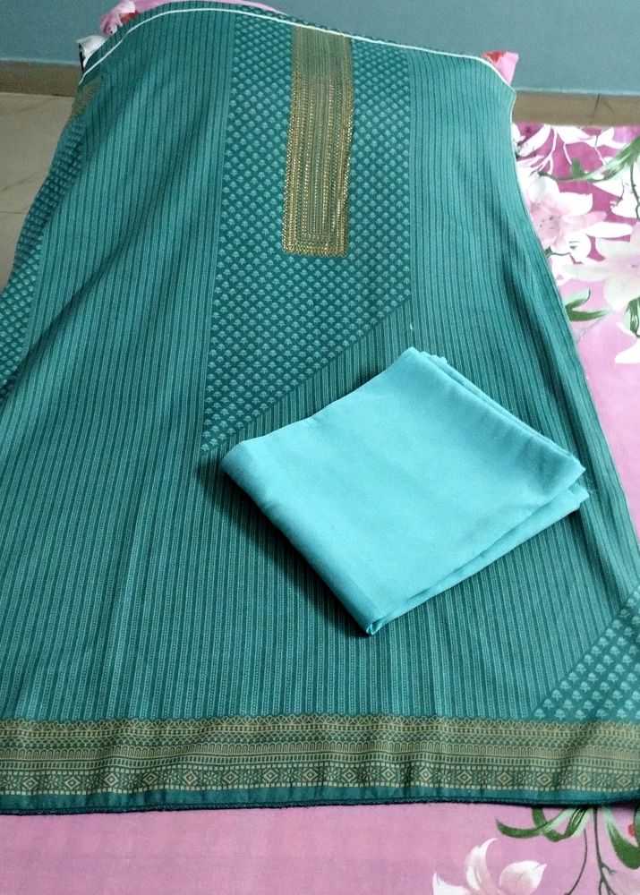 New Pashmina Sea Green Kurta Set