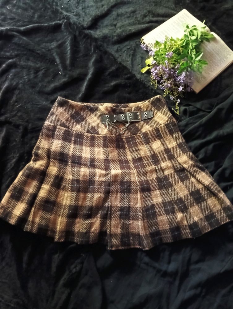 Price Drop Korean Design Checkered Skirt