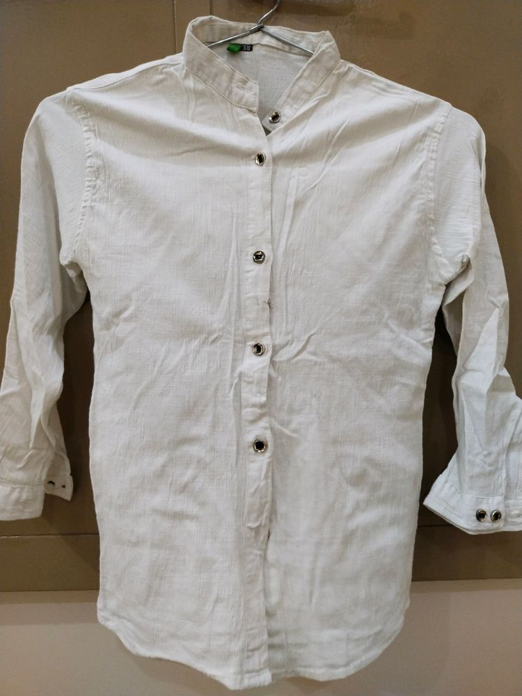 Stretchable White Shirt For Girls