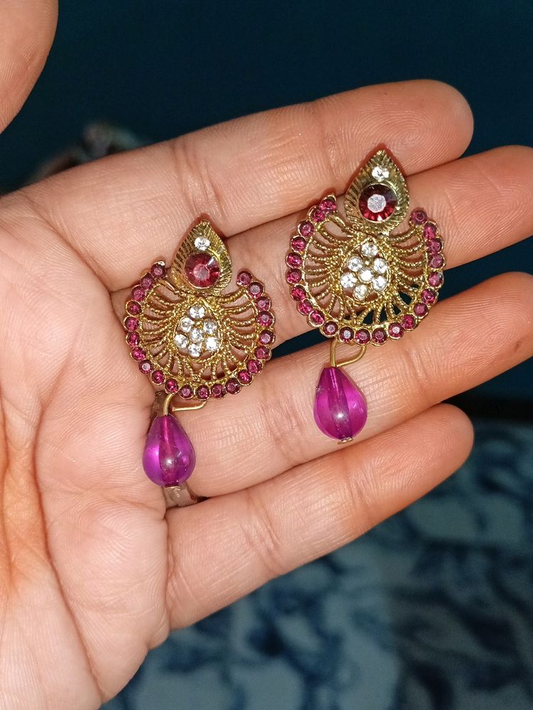 Purple Colour Earring