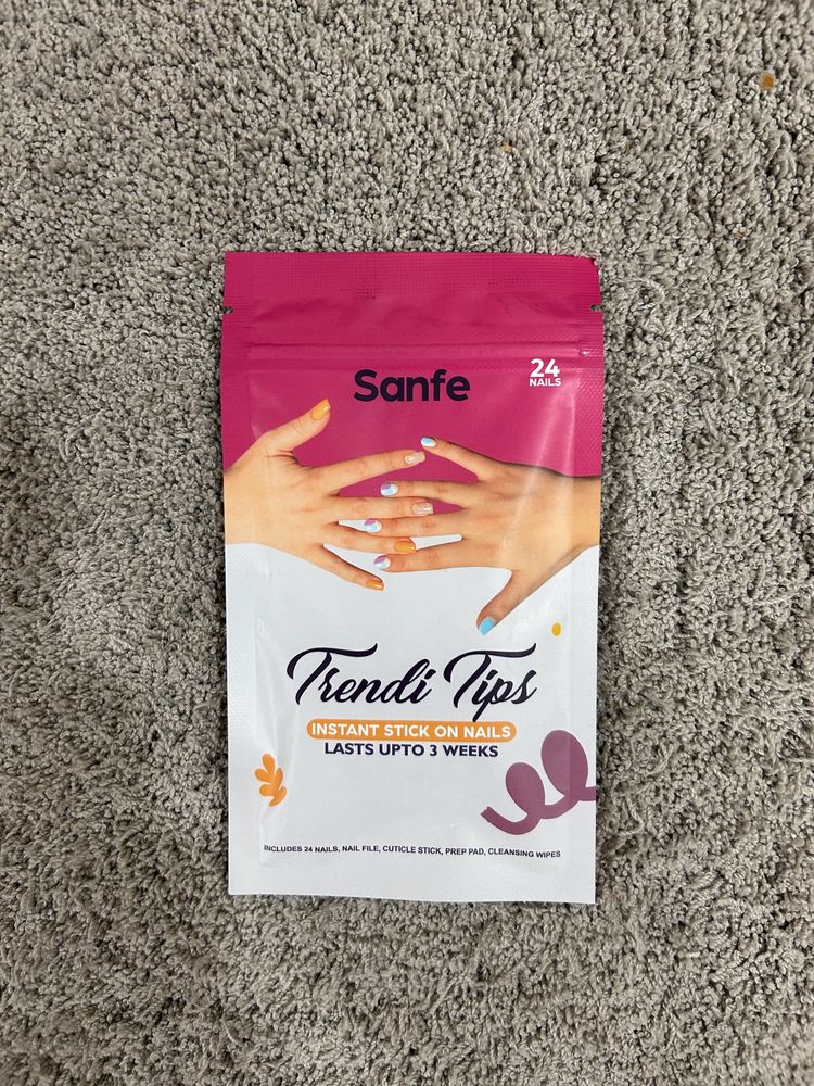 Sanfe - Stick On Nails - Pink French