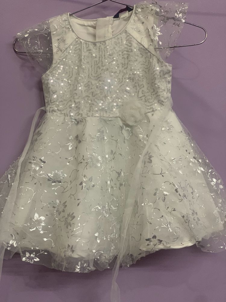 White Kids Frock 9-18 Months