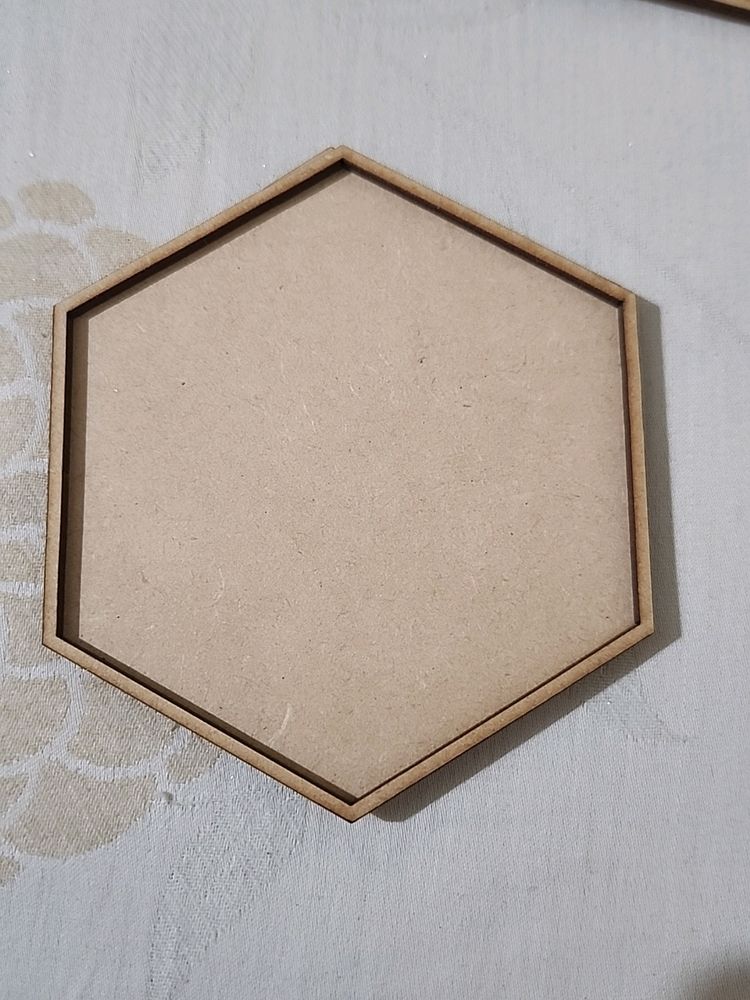 Set Of 8 Hexagon With Ring MDF Board