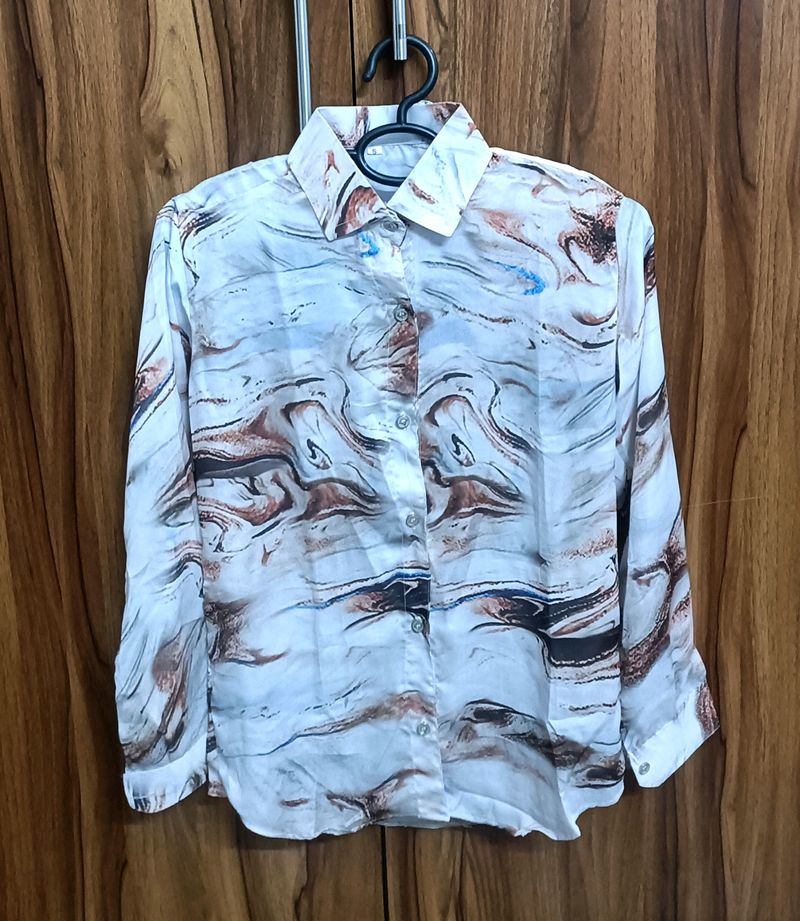 Printed Satin Shirt