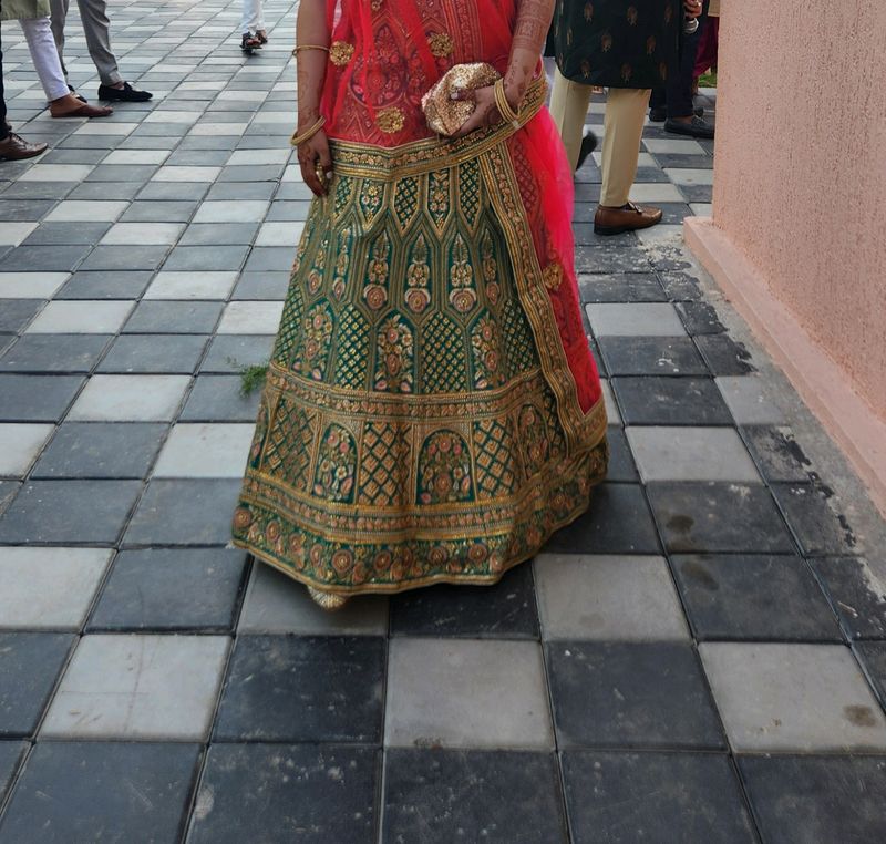 High Contrast Stitched Lehenga