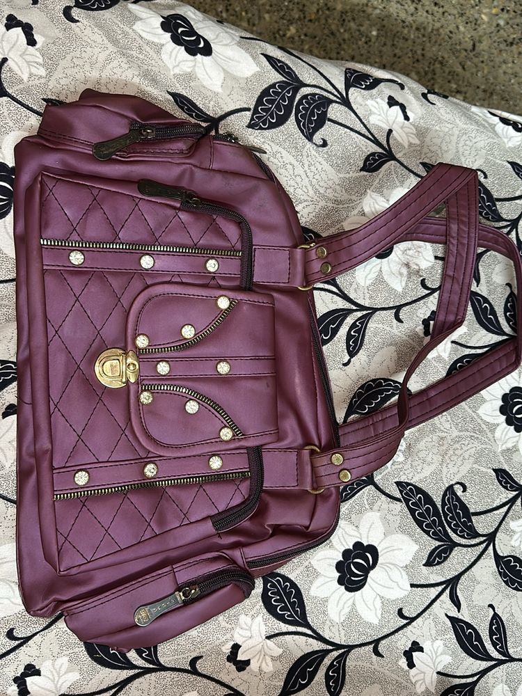 Purple Studed Handbag