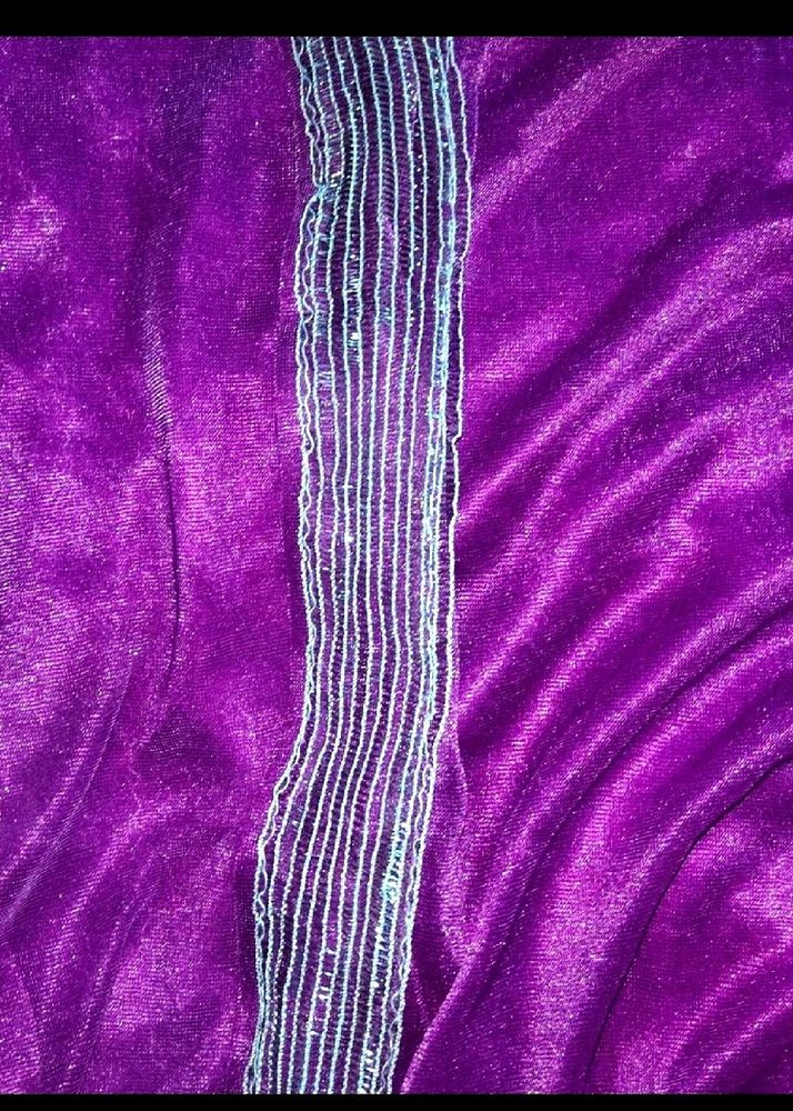 BRAND NEW PURPLE NET SAREE